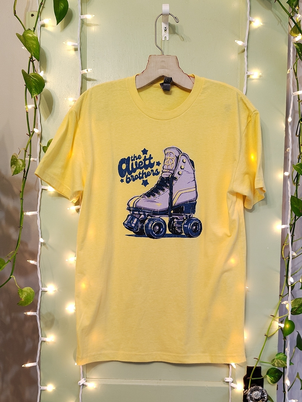 Women's Next Level Apparel The Avett Brothers Roller Skate Yellow Blue Shirt S